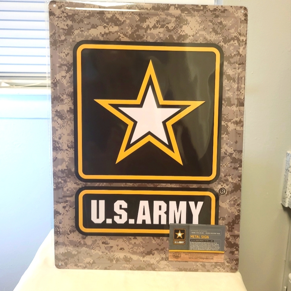 U.S. Army Licensed Novelty Hem Wrapped Embossed Metal Tin Poster
